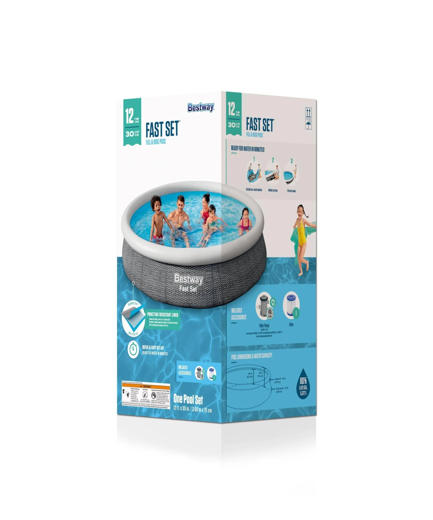 Bestway Fast Set 12โ X 30โ Round Inflatable Pool Set - Image 10