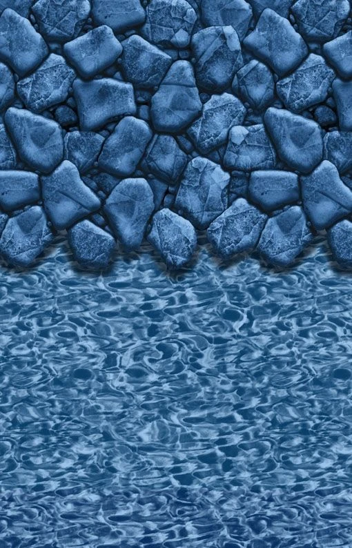 Swimline Boulder Swirl 18-Foot Round Liner | Overlap Style | 48-to-52-Inch Wall Height